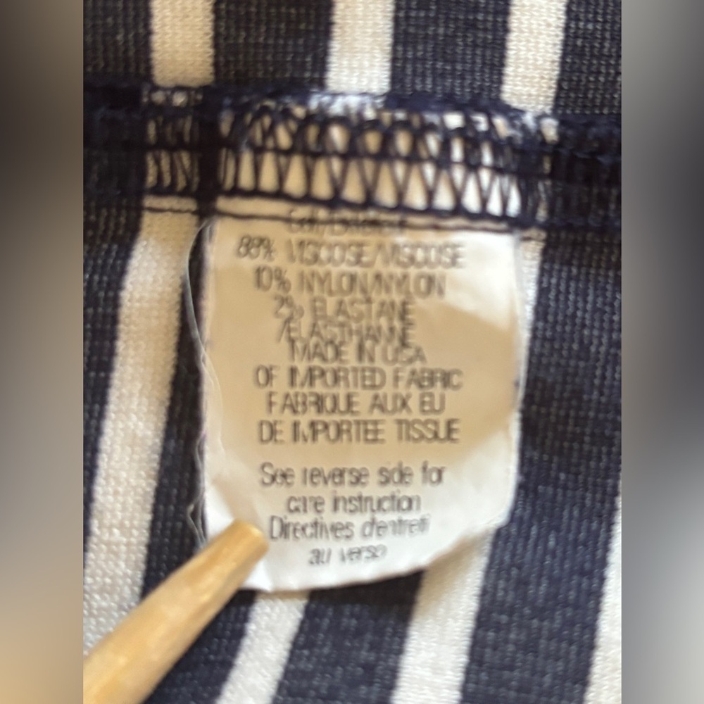 Theory Dhuri Moltana nvy & wht Strp drss WM M nautical preppy coastal - Picture 12 of 12